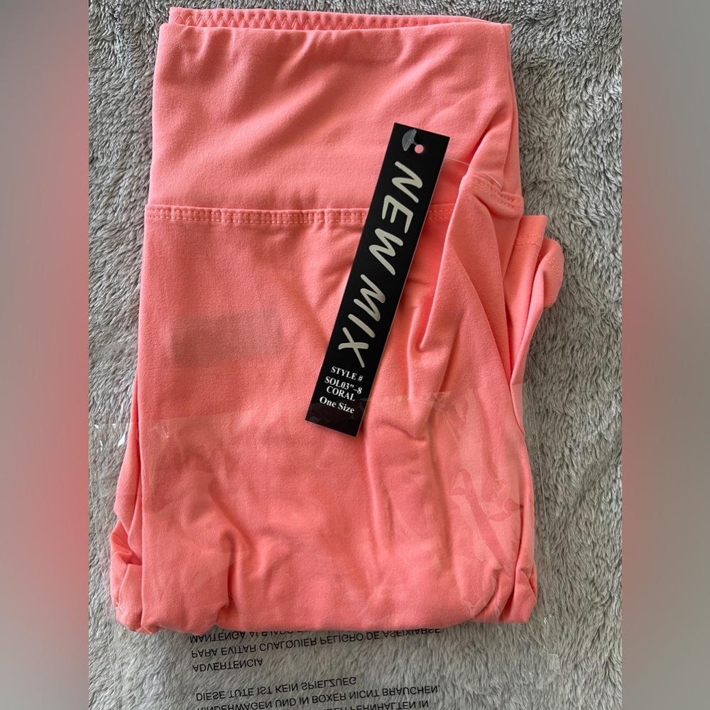 New‎ Mix Buttery Soft Biker Shorts - OS - Coral - Picture 3 of 6